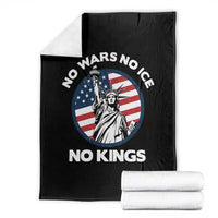 No Kings No ICE No Wars Throw Blanket Statue of Liberty US Flag Anti War Freedom Activist