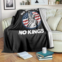 No Kings No ICE No Wars Throw Blanket Statue of Liberty US Flag Anti War Freedom Activist