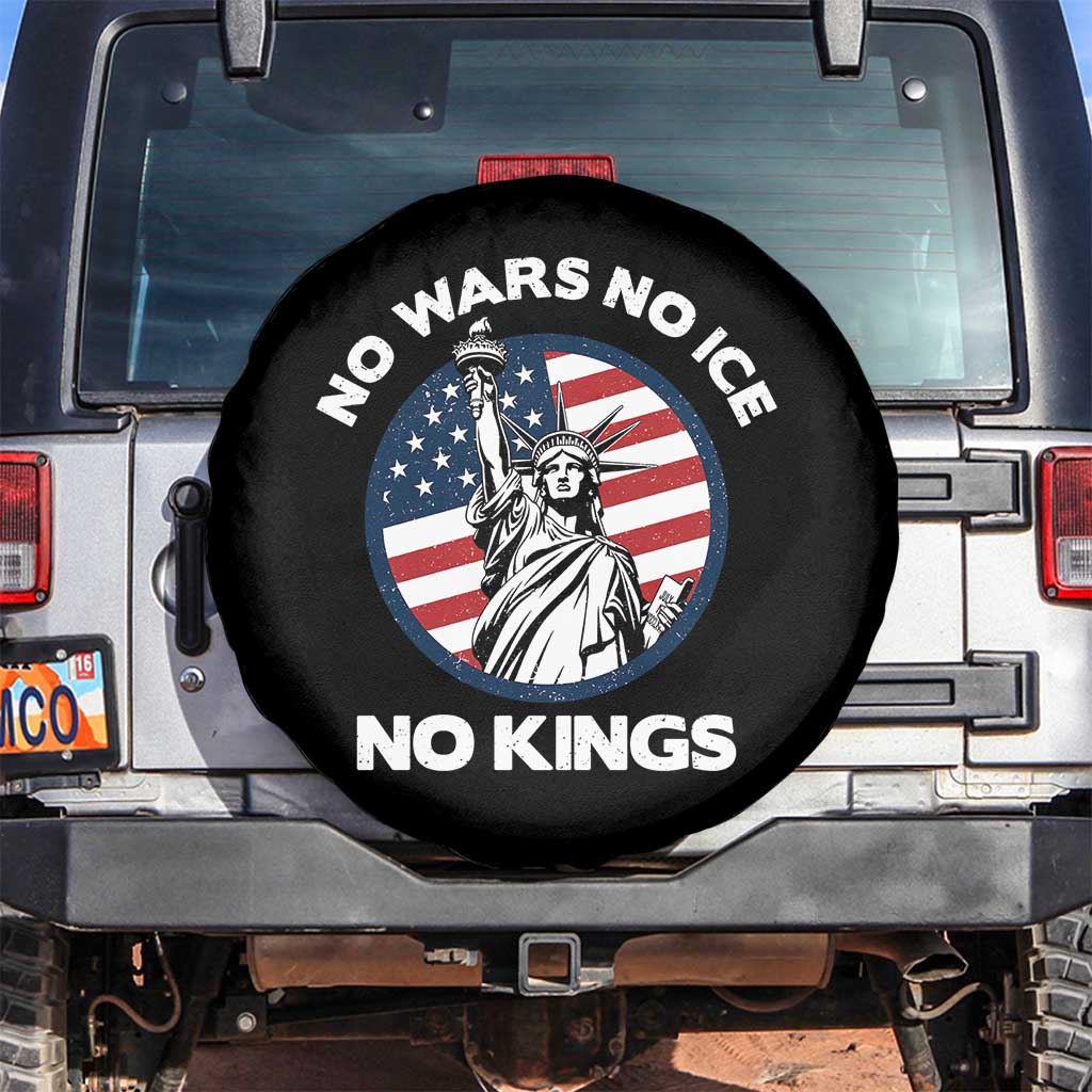 No Kings No ICE No Wars Spare Tire Cover Statue of Liberty US Flag Anti War Freedom Activist