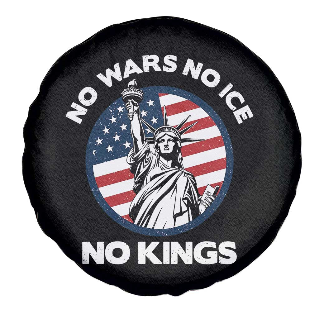 No Kings No ICE No Wars Spare Tire Cover Statue of Liberty US Flag Anti War Freedom Activist