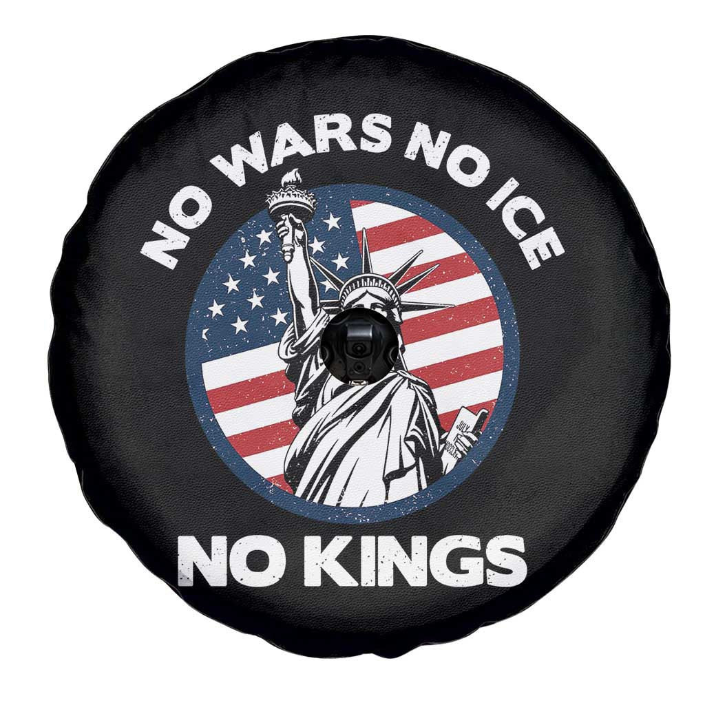 No Kings No ICE No Wars Spare Tire Cover Statue of Liberty US Flag Anti War Freedom Activist