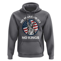 No Kings No ICE No Wars Hoodie Statue of Liberty US Flag Anti War Freedom Activist