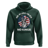 No Kings No ICE No Wars Hoodie Statue of Liberty US Flag Anti War Freedom Activist