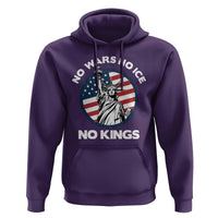 No Kings No ICE No Wars Hoodie Statue of Liberty US Flag Anti War Freedom Activist