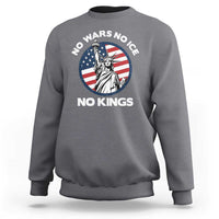 No Kings No ICE No Wars Sweatshirt Statue of Liberty US Flag Anti War Freedom Activist