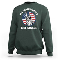 No Kings No ICE No Wars Sweatshirt Statue of Liberty US Flag Anti War Freedom Activist