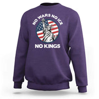 No Kings No ICE No Wars Sweatshirt Statue of Liberty US Flag Anti War Freedom Activist