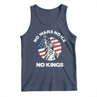 No Kings No ICE No Wars Tank Top Statue of Liberty US Flag Anti War Freedom Activist