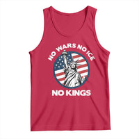 No Kings No ICE No Wars Tank Top Statue of Liberty US Flag Anti War Freedom Activist