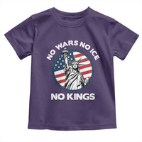No Kings No ICE No Wars Toddler T Shirt Statue of Liberty US Flag Anti War Freedom Activist