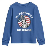 No Kings No ICE No Wars Youth Sweatshirt Statue of Liberty US Flag Anti War Freedom Activist