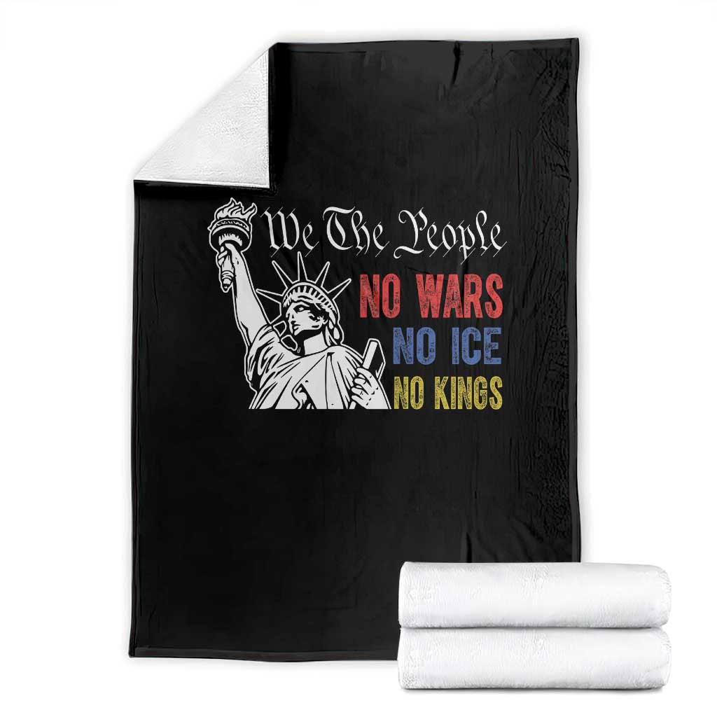 No Kings No ICE No Wars Throw Blanket Statue of Liberty We The People Freedom