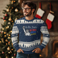 No Kings No ICE No Wars Ugly Christmas Sweater Statue of Liberty We The People Freedom