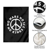 No Kings No ICE No Wars Garden Flag Peace Sign Anti War Freedom Activist