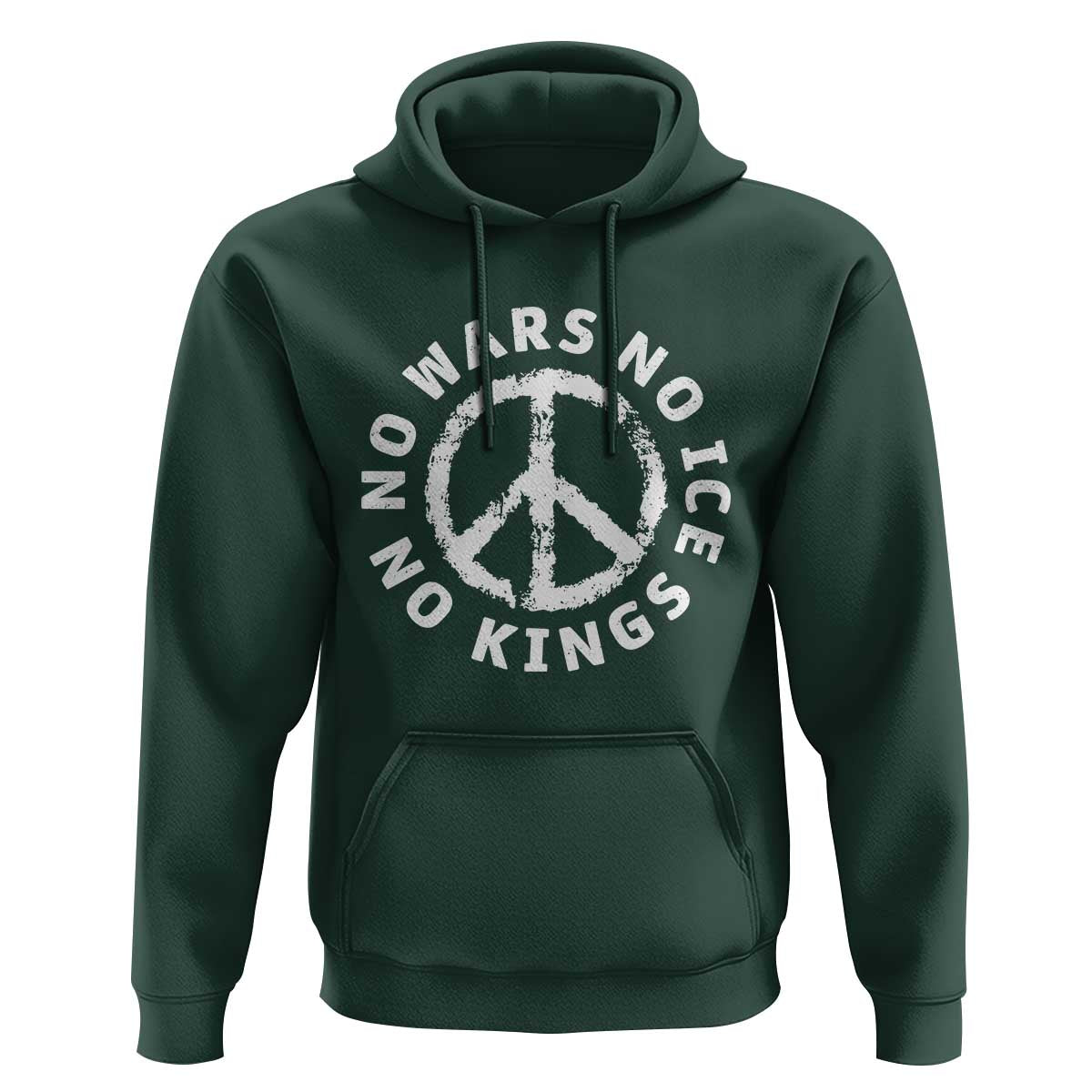 No Kings No ICE No Wars Hoodie Peace Sign Anti War Freedom Activist