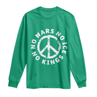 No Kings No ICE No Wars Long Sleeve Shirt Peace Sign Anti War Freedom Activist