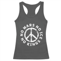 No Kings No ICE No Wars Racerback Tank Top Peace Sign Anti War Freedom Activist