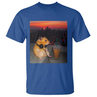 Hamster Drinking Iced Coffee T Shirt Funny Animal Chill City Sunset Headphones