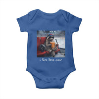 Hockey Mom Raccoon Iced Coffee Baby Onesie I Live Here Now