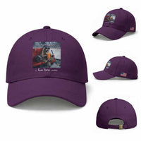 Hockey Mom Raccoon Iced Coffee Baseball Cap I Live Here Now