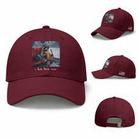 Hockey Mom Raccoon Iced Coffee Baseball Cap I Live Here Now