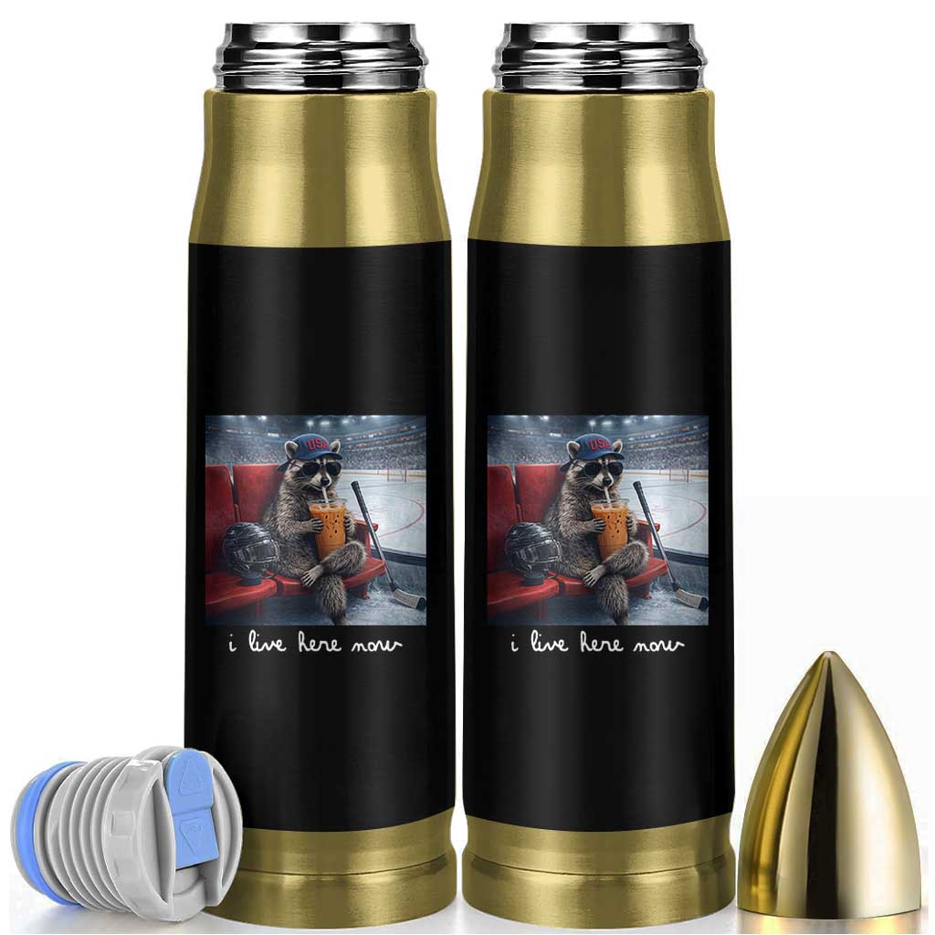 Hockey Mom Raccoon Iced Coffee Bullet Tumbler I Live Here Now
