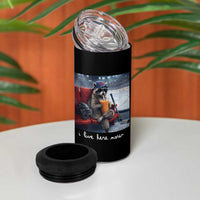 Hockey Mom Raccoon Iced Coffee 4 in 1 Can Cooler Tumbler I Live Here Now