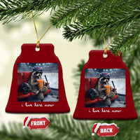 Hockey Mom Raccoon Iced Coffee Ceramic Ornament I Live Here Now