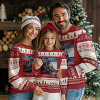 Hockey Mom Raccoon Iced Coffee Ugly Christmas Sweater I Live Here Now