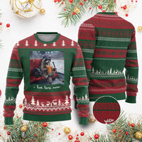 Hockey Mom Raccoon Iced Coffee Ugly Christmas Sweater I Live Here Now