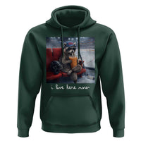 Hockey Mom Raccoon Iced Coffee Hoodie I Live Here Now