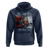 Hockey Mom Raccoon Iced Coffee Hoodie I Live Here Now