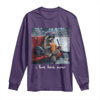 Hockey Mom Raccoon Iced Coffee Long Sleeve Shirt I Live Here Now