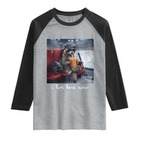 Hockey Mom Raccoon Iced Coffee Raglan Shirt I Live Here Now