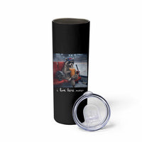 Hockey Mom Raccoon Iced Coffee Skinny Tumbler I Live Here Now