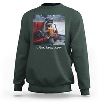 Hockey Mom Raccoon Iced Coffee Sweatshirt I Live Here Now