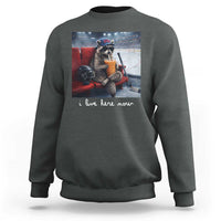Hockey Mom Raccoon Iced Coffee Sweatshirt I Live Here Now