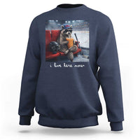 Hockey Mom Raccoon Iced Coffee Sweatshirt I Live Here Now