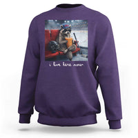 Hockey Mom Raccoon Iced Coffee Sweatshirt I Live Here Now
