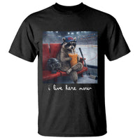 Hockey Mom Raccoon Iced Coffee T Shirt I Live Here Now