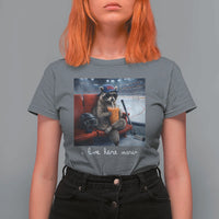 Hockey Mom Raccoon Iced Coffee T Shirt For Women I Live Here Now