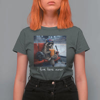 Hockey Mom Raccoon Iced Coffee T Shirt For Women I Live Here Now
