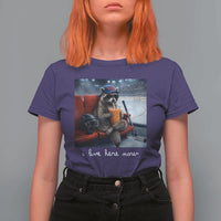 Hockey Mom Raccoon Iced Coffee T Shirt For Women I Live Here Now
