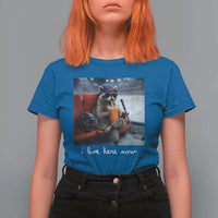 Hockey Mom Raccoon Iced Coffee T Shirt For Women I Live Here Now