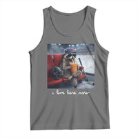 Hockey Mom Raccoon Iced Coffee Tank Top I Live Here Now