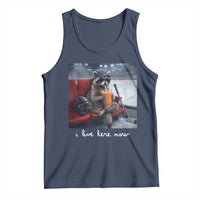 Hockey Mom Raccoon Iced Coffee Tank Top I Live Here Now