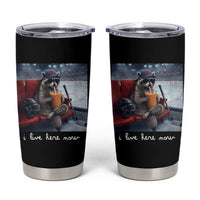 Hockey Mom Raccoon Iced Coffee Tumbler Cup I Live Here Now