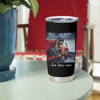 Hockey Mom Raccoon Iced Coffee Tumbler Cup I Live Here Now