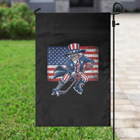 Uncle Sam Hockey Player 4th of July American Flag Garden Flag