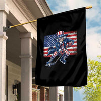 Uncle Sam Hockey Player 4th of July American Flag Garden Flag